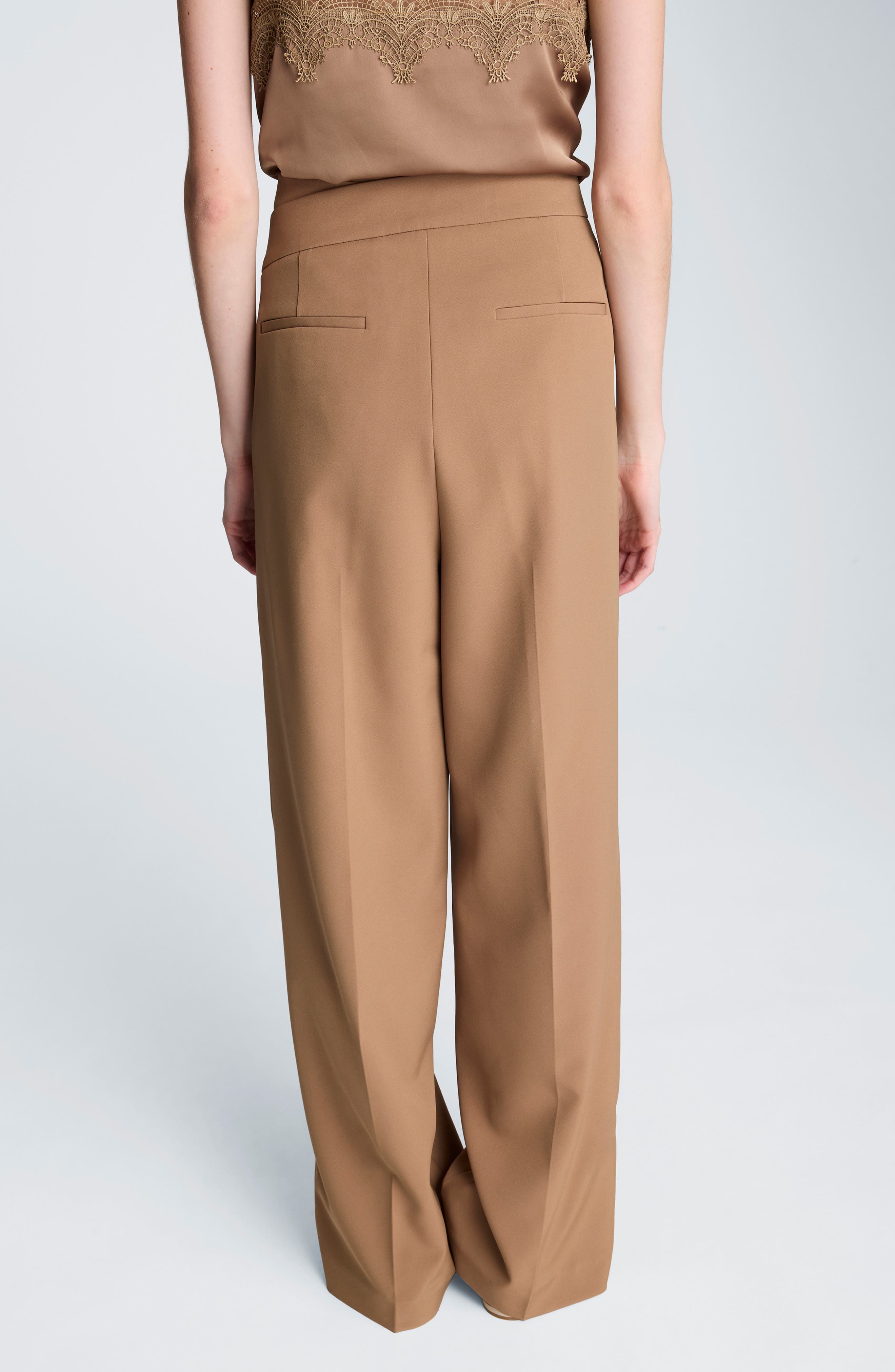 Kenneth Cole Pleated Mid Rise Wide Leg Pants