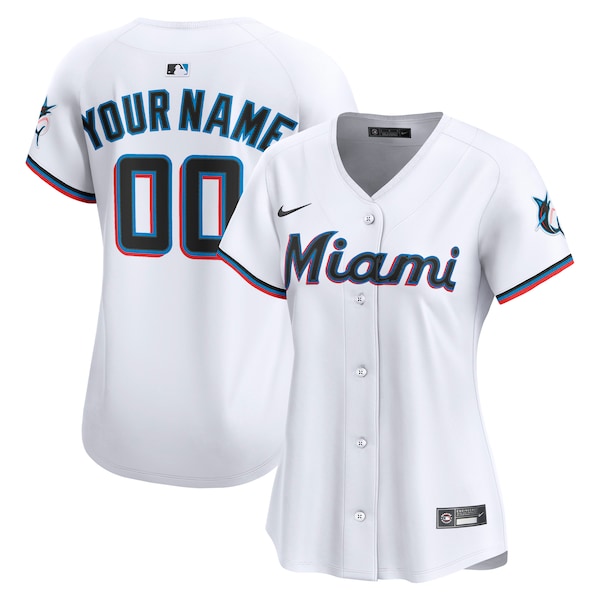 Miami Marlins Nike Women's Home Limited Custom Jersey - White