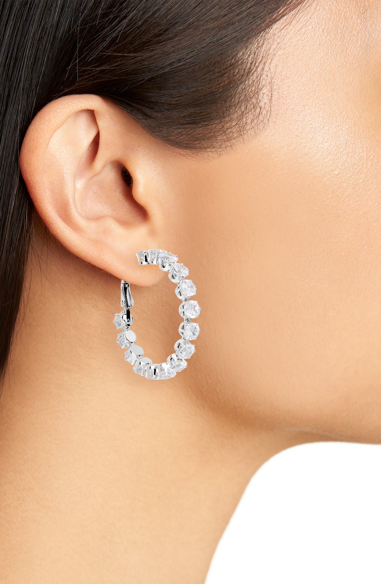 Tasha Stone Hoop Earrings