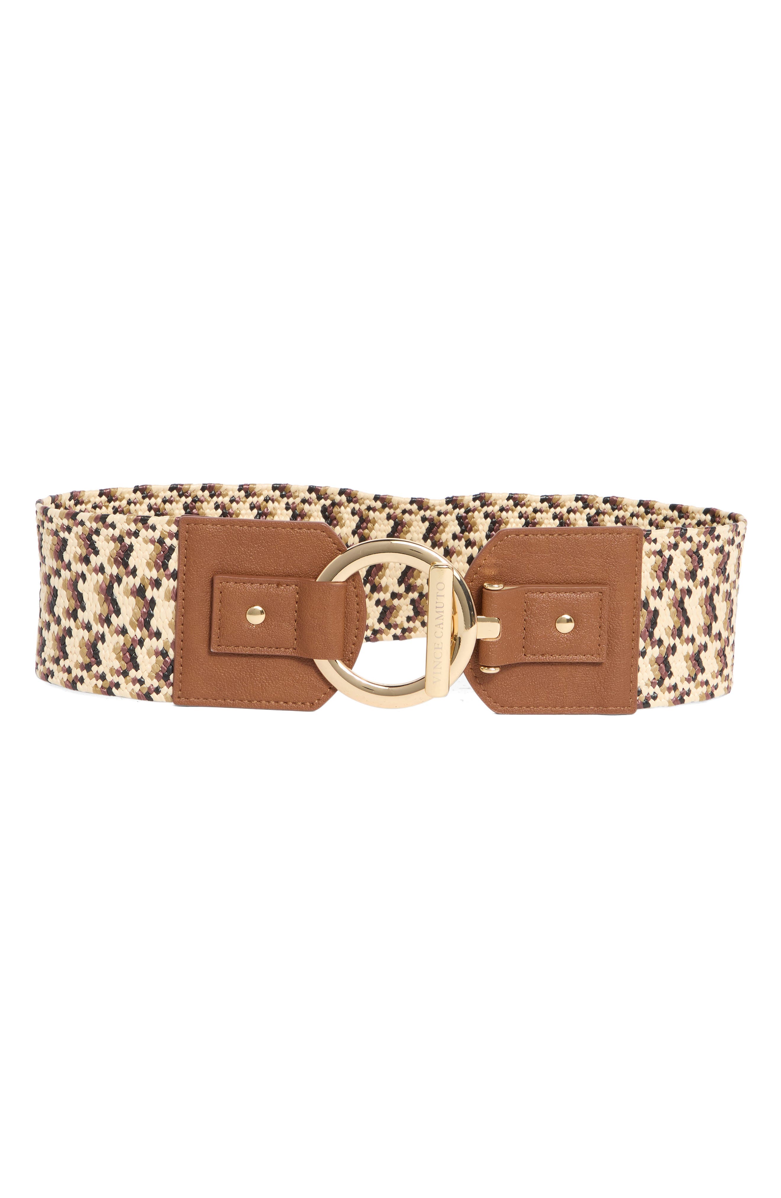 Vince Camuto Toggle Buckle Woven Raffia Belt
