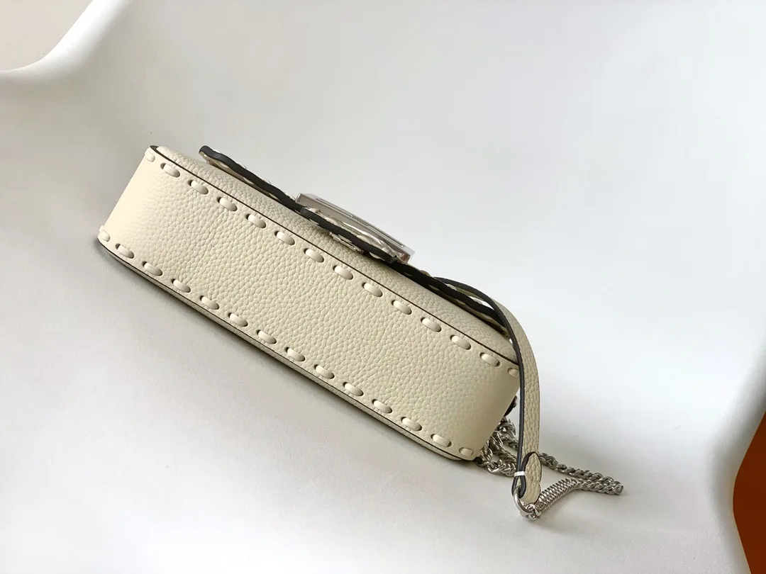 Fendi Baguette White Grained Leather Shoulder Bag product photo from LabelPicks
