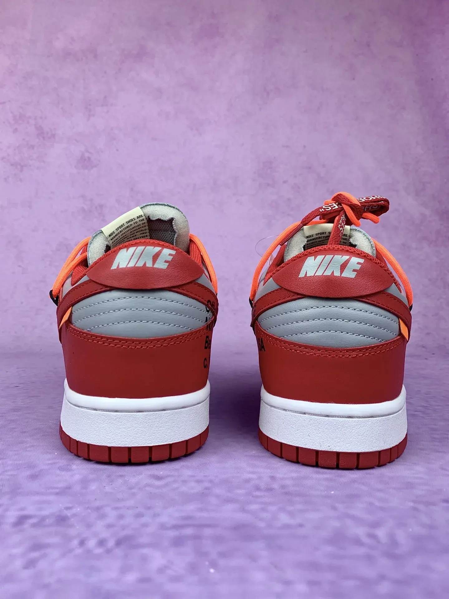 Off-White x Nike Dunk Low “University Red” - University Red/Wolf Grey/University Red product photo from LabelPicks