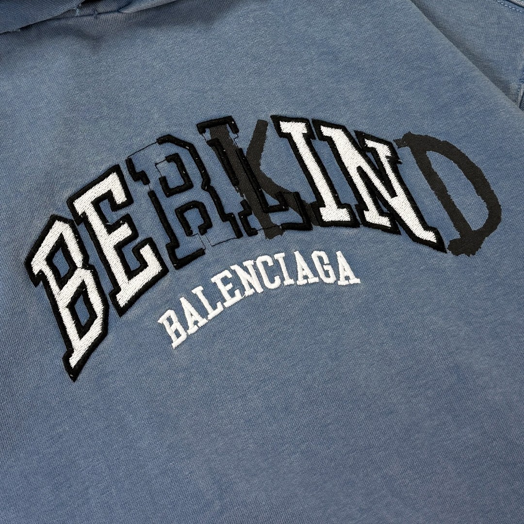 Letters Embroidery Print Washed Long Sleeve Hoodies