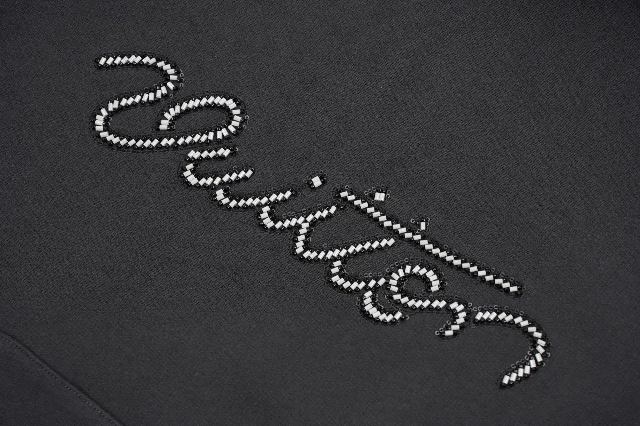 Louis Vuitton Black Beaded Embroidered Hoodie product photo from LabelPicks
