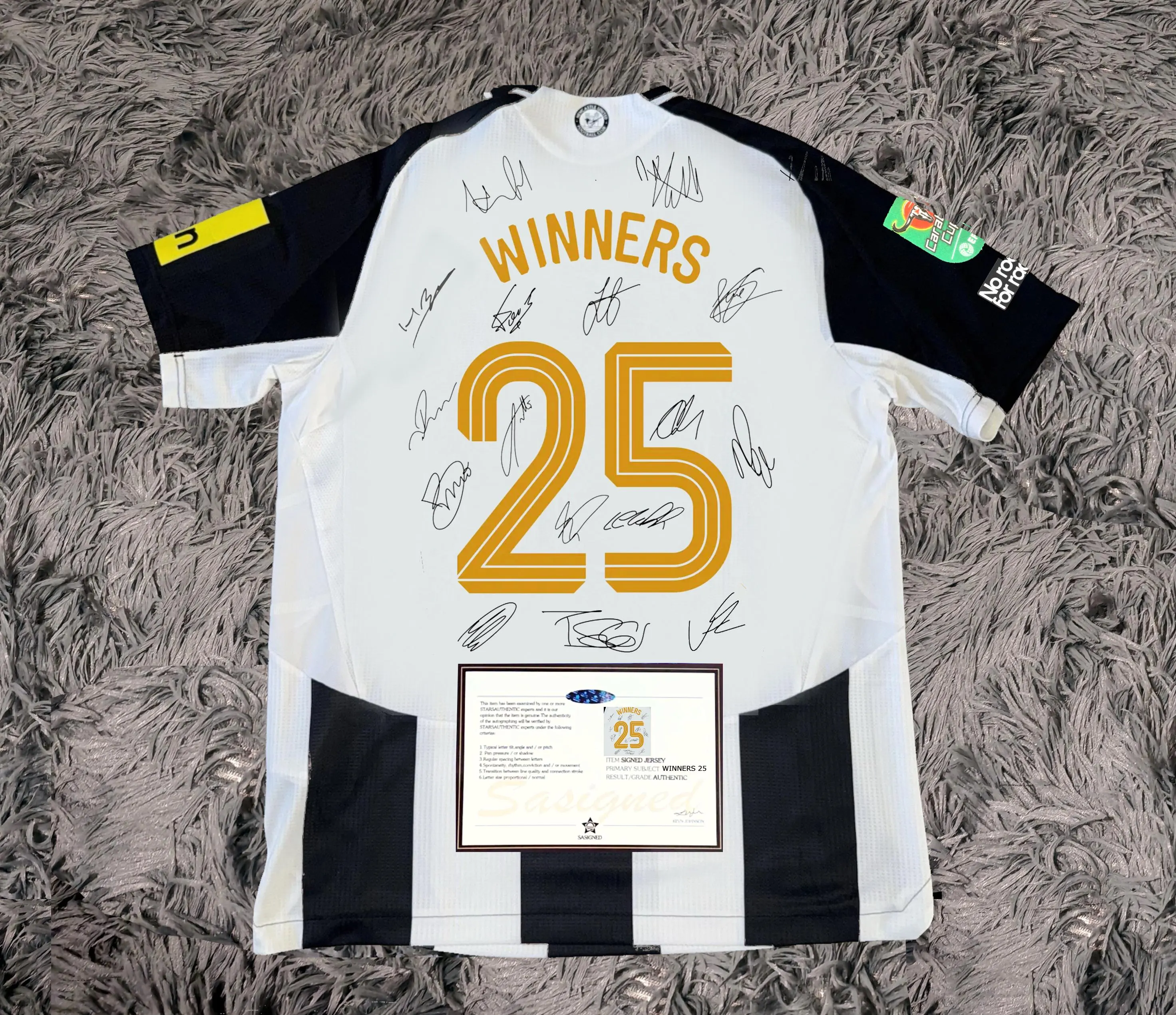 Newcastle FULL 2024 SIGNED Newcastle Jersey Carabao Cup Winners 24/25 - COA