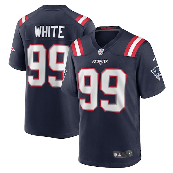 Keion White New England Patriots Nike Team Game Jersey -  Navy/Red/White