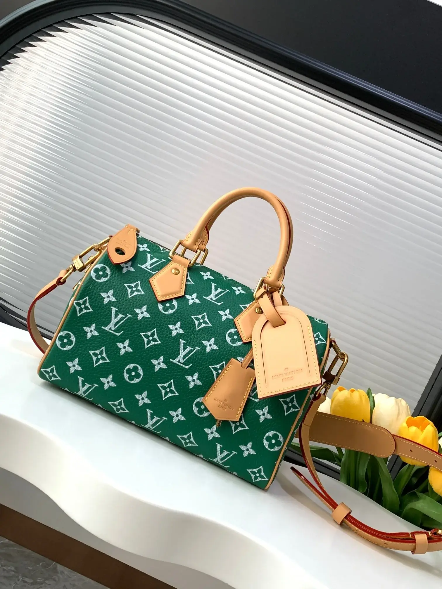 Louis Vuitton Green Speedy Lambskin Top Handle Bag product photo from LabelPicks