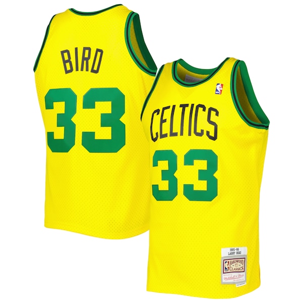 Larry Bird Boston Celtics  1985-86 Hardwood Classics Reload 3.0 Swingman Jersey - Gold