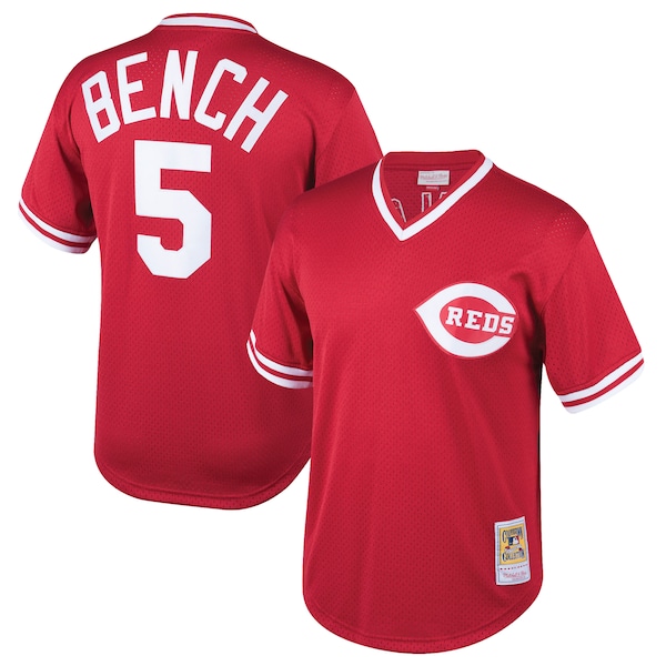 Johnny Bench Cincinnati Reds Youth Cooperstown Collection Mesh Batting Practice Jersey - Red