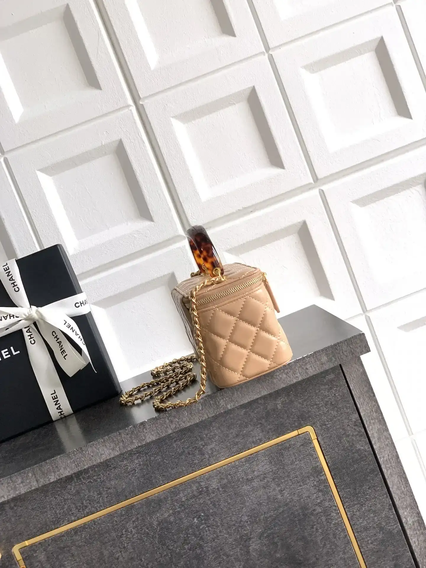 Chanel Brown Quilted Leather Top Handle Bag product photo from LabelPicks