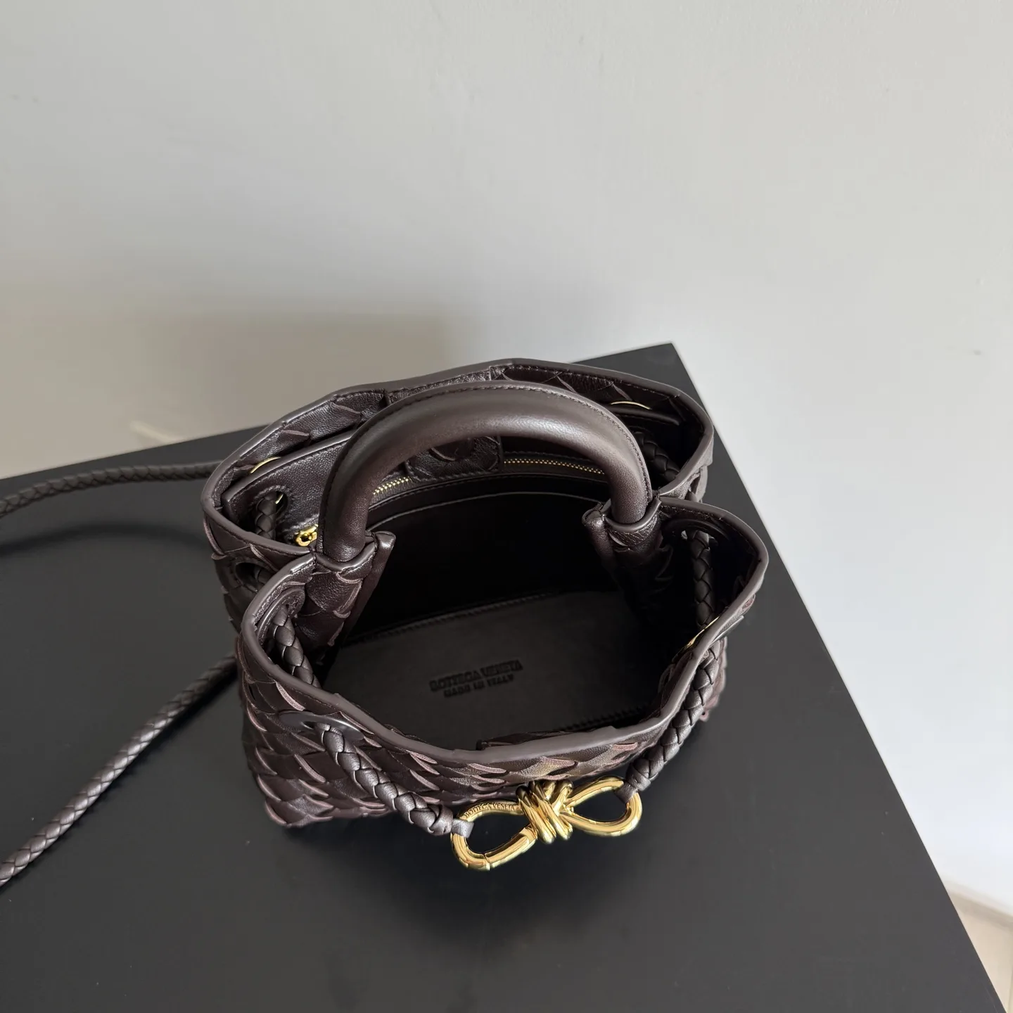 Bottega Veneta Intrecciato Woven Leather Andiamo Top Handle Bag product photo from LabelPicks