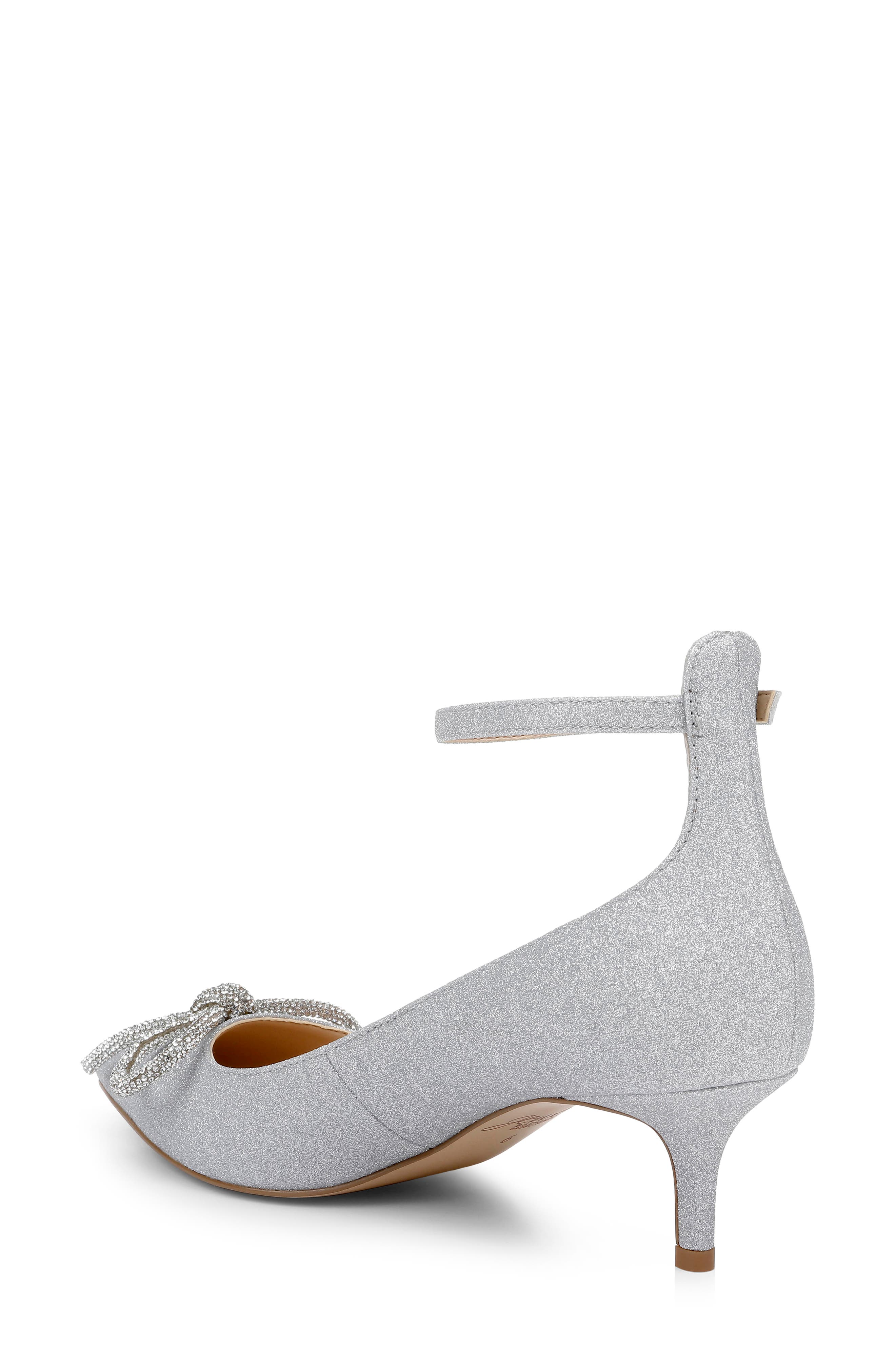 Jewel Badgley Mischka Geranium Pointed Toe Kitten Heel Pump