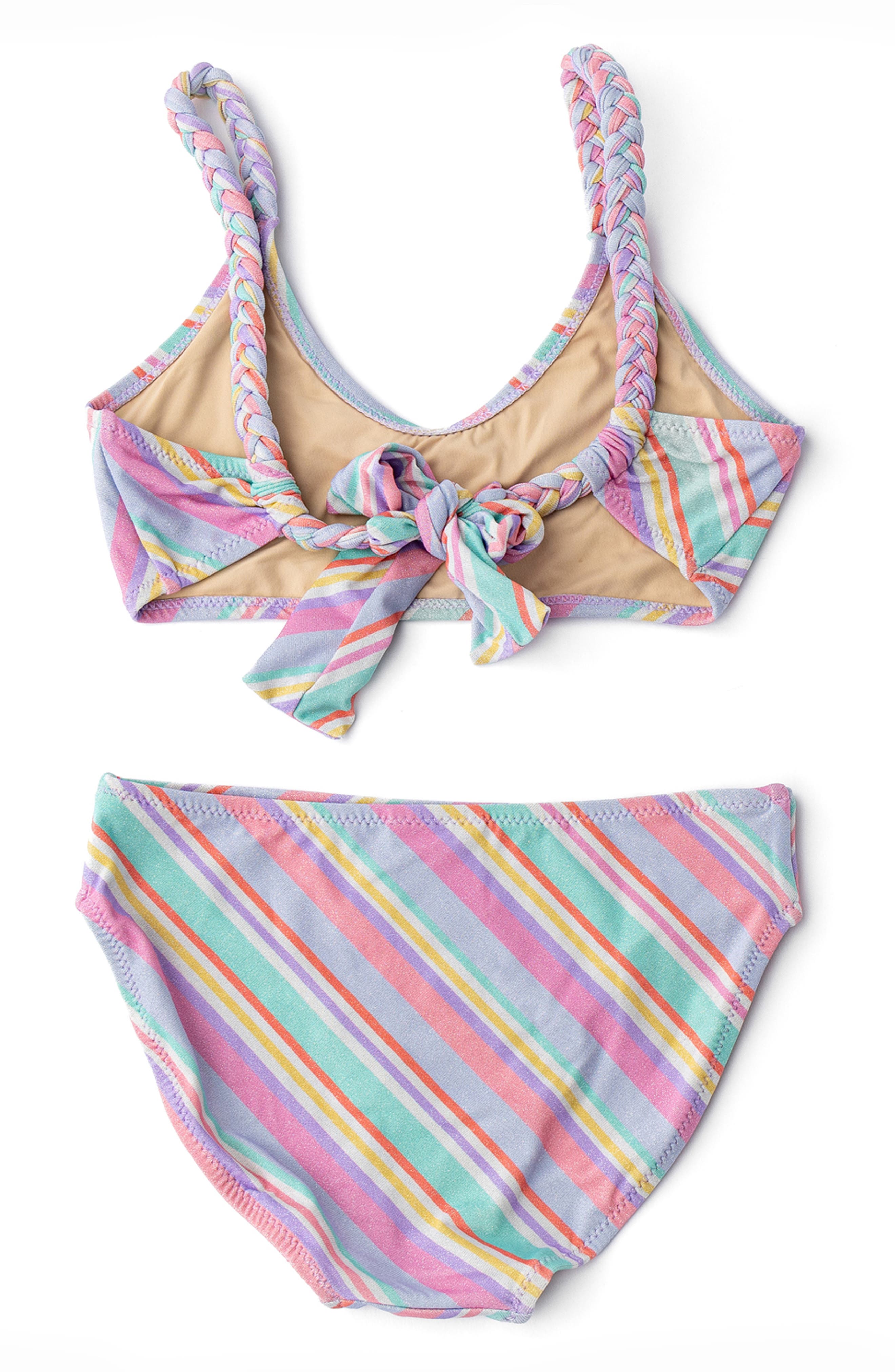 Shade Critters Kids' Diagonal Stripe Shimmer Two-Piece UPF 50+ Swimsuit