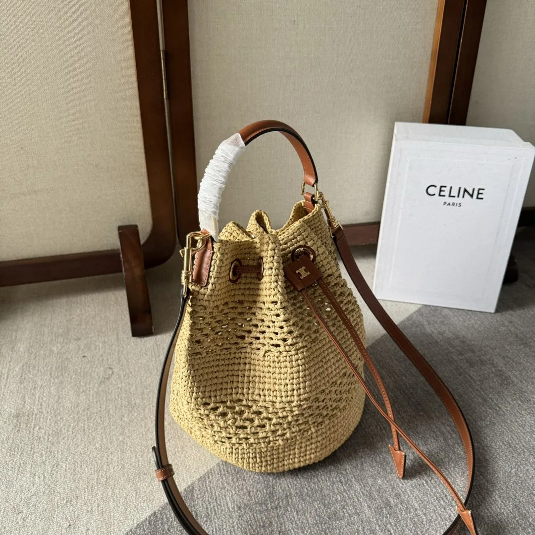 Celine Straw Woven Clara Bucket Bag product photo from LabelPicks
