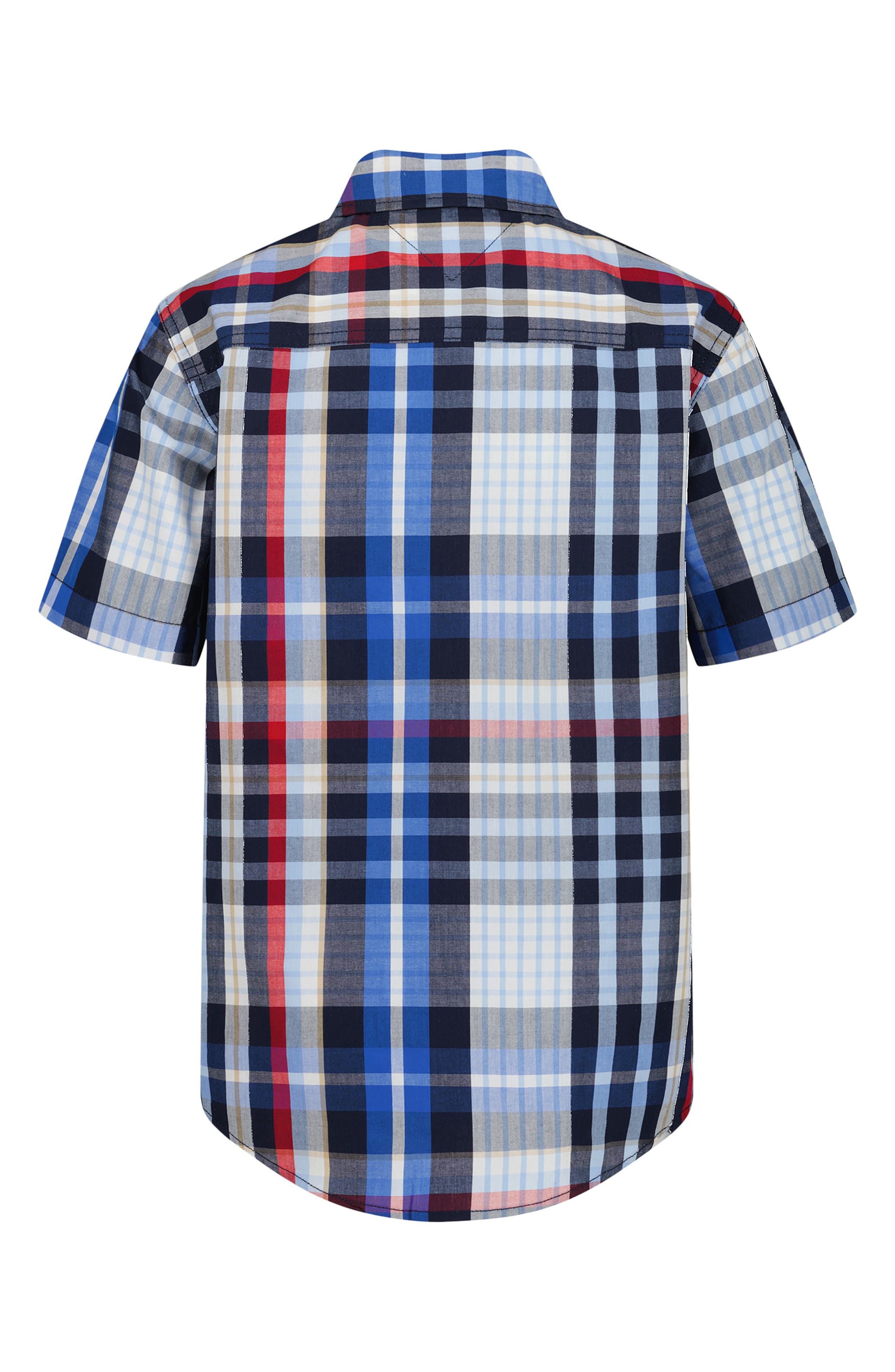 Tommy Hilfiger Kids' Plaid Short Sleeve Button-Up Shirt