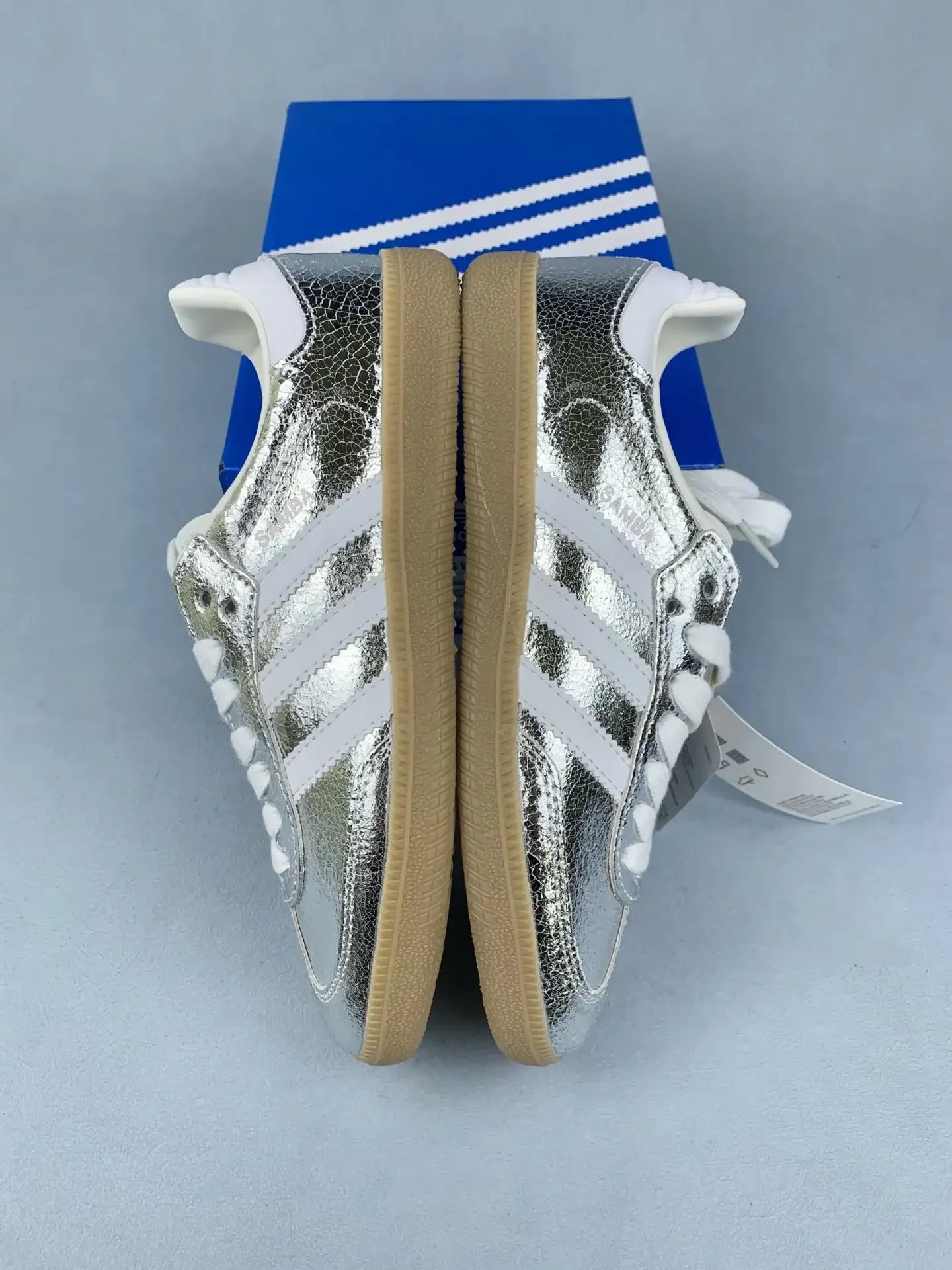 adidas Samba OG Silver Metallic Cracked Leather Shoes product photo from LabelPicks