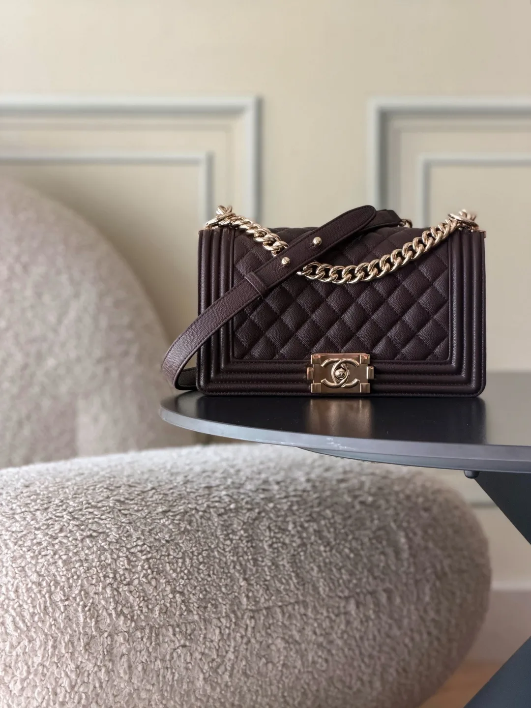Chanel Brown Quilted Leather Shoulder Bag product photo from LabelPicks