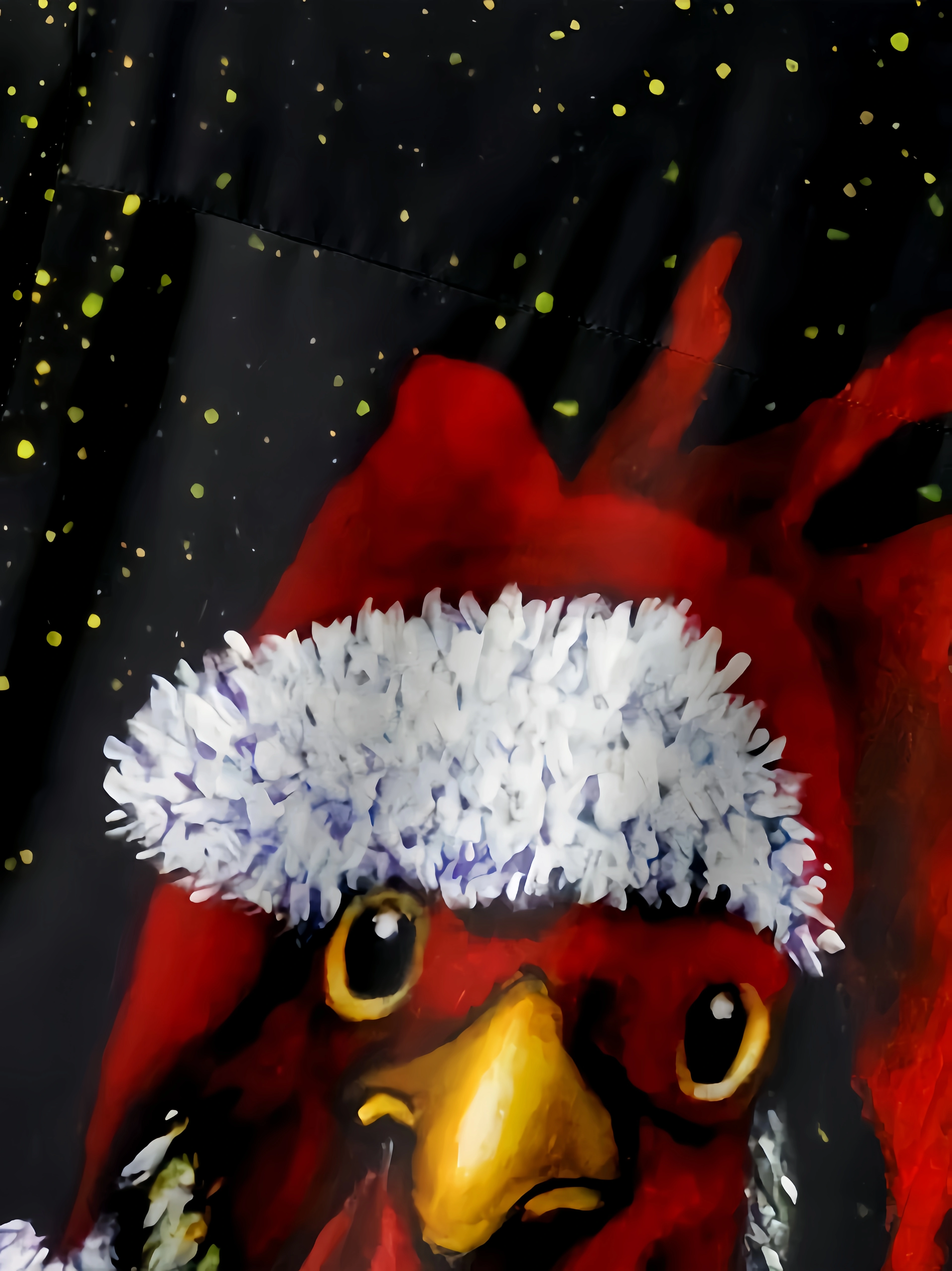 Christmas Rooster Chest Pocket Short Sleeve Casual Shirt