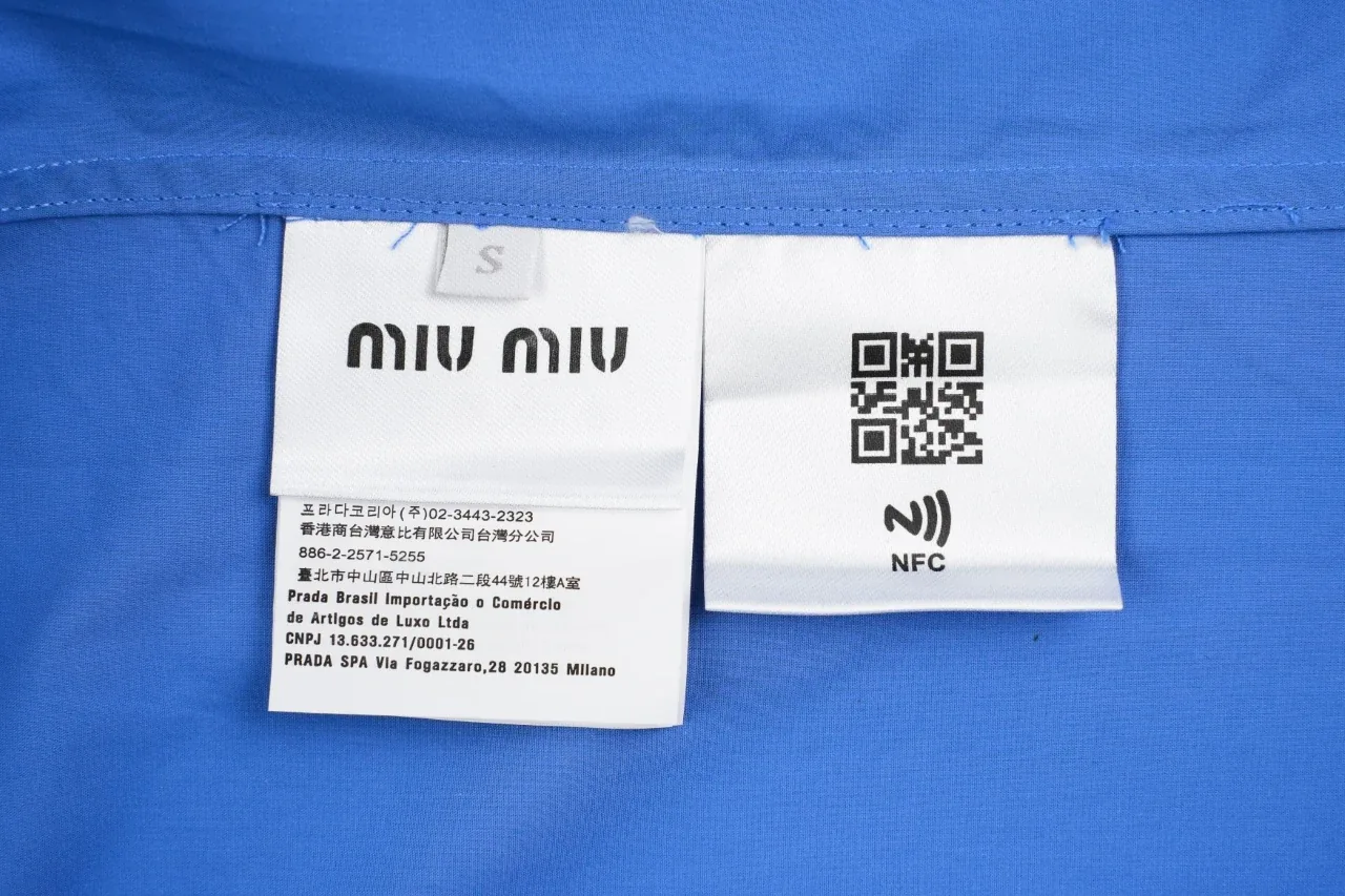 Miu Miu Klein Blue Embroidered Long Sleeve Shirt product photo from LabelPicks