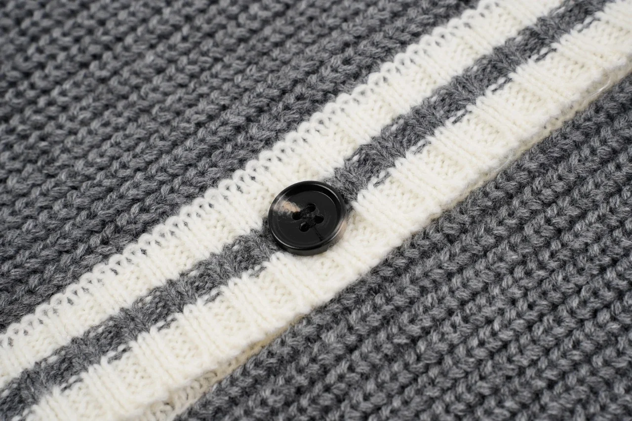 Miu Miu Grey White Trim Logo Knit Cardigan Jacket product photo from LabelPicks