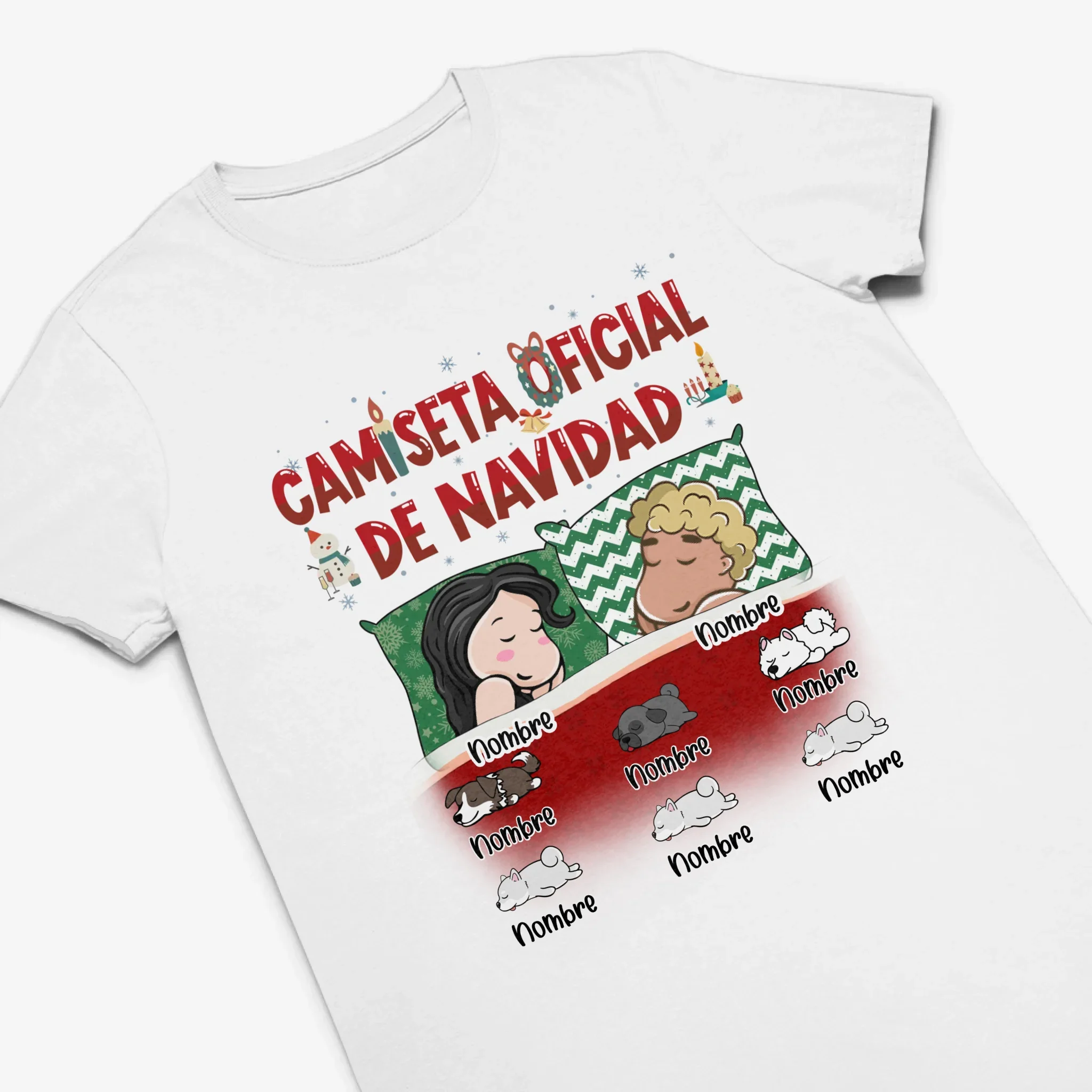 Personalizar Camisetas Para Pareja | Personalizado Regalo Para Amantes de los animales | Camiseta oficial de navidad