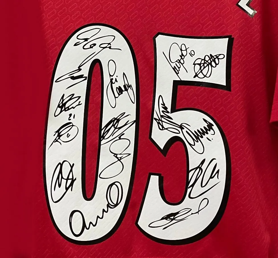 Liverpool FULL 2005 SIGNED Istanbul Squad Signature Jersey/Shirt - COA - 04/05