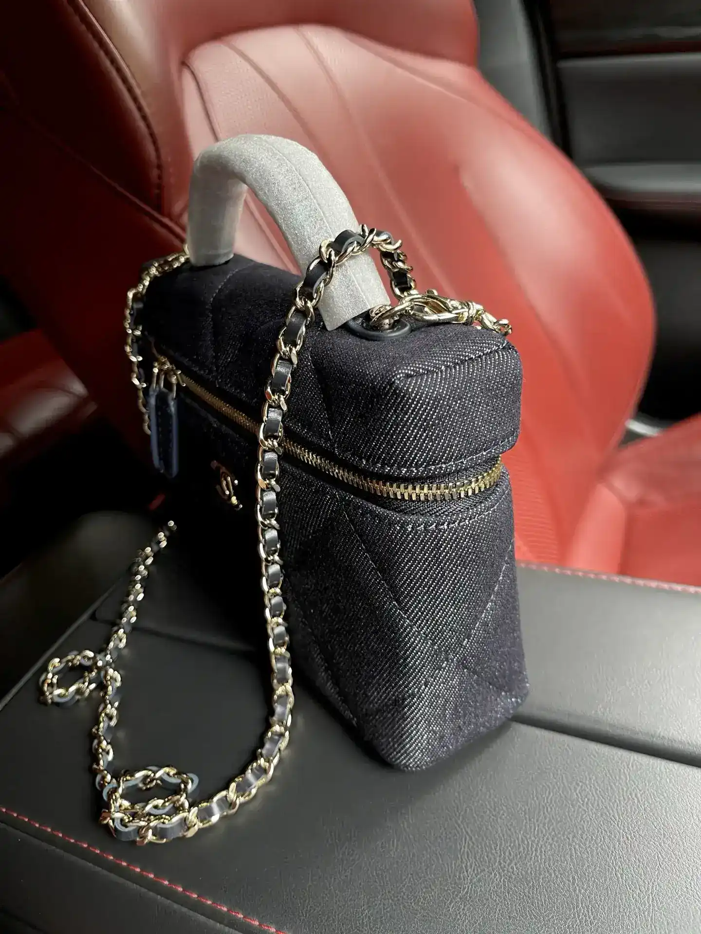 Chanel Navy Quilted Leather Top Handle Bag product photo from LabelPicks