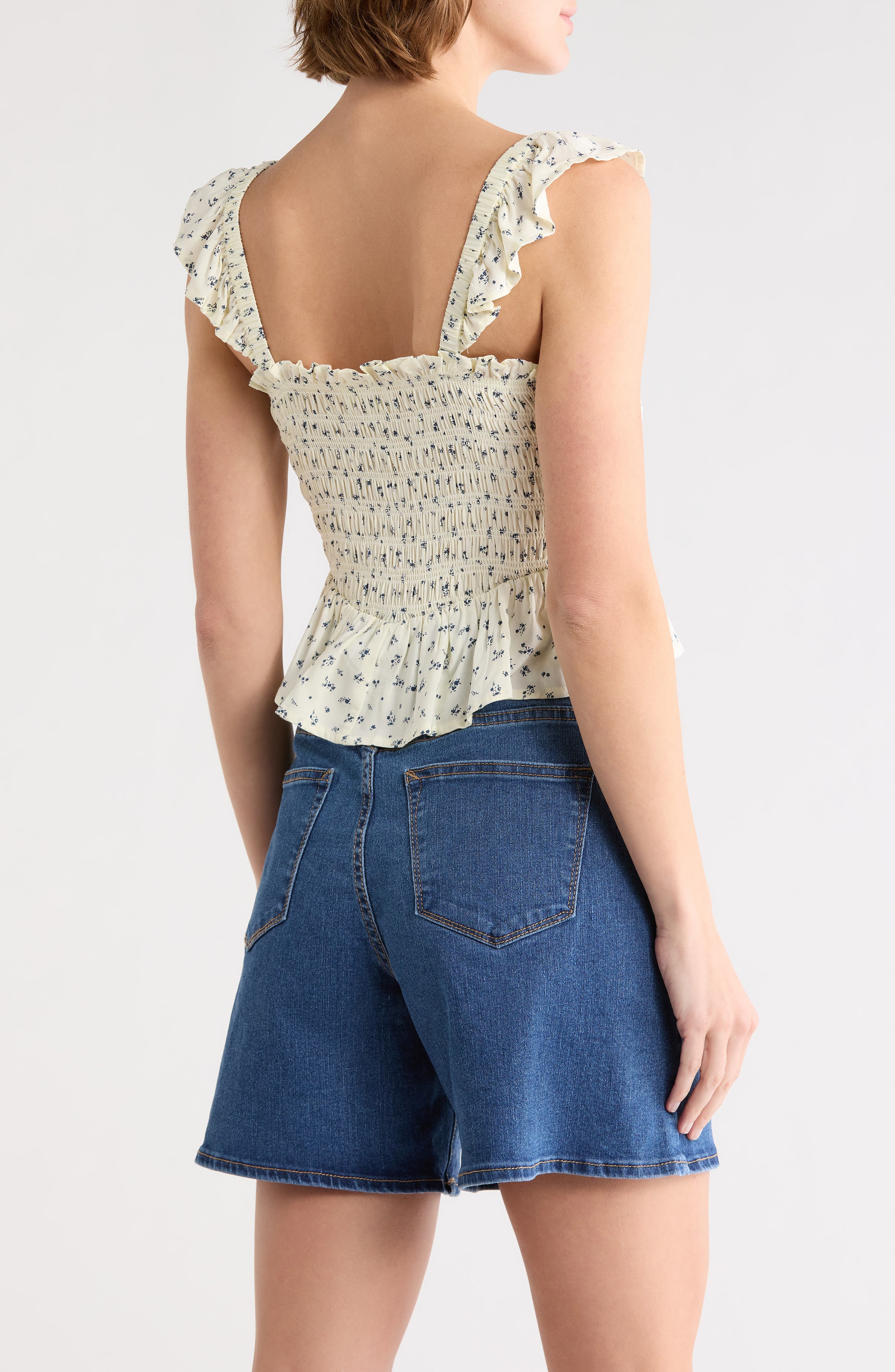 Vigoss Floral Smocked Tank