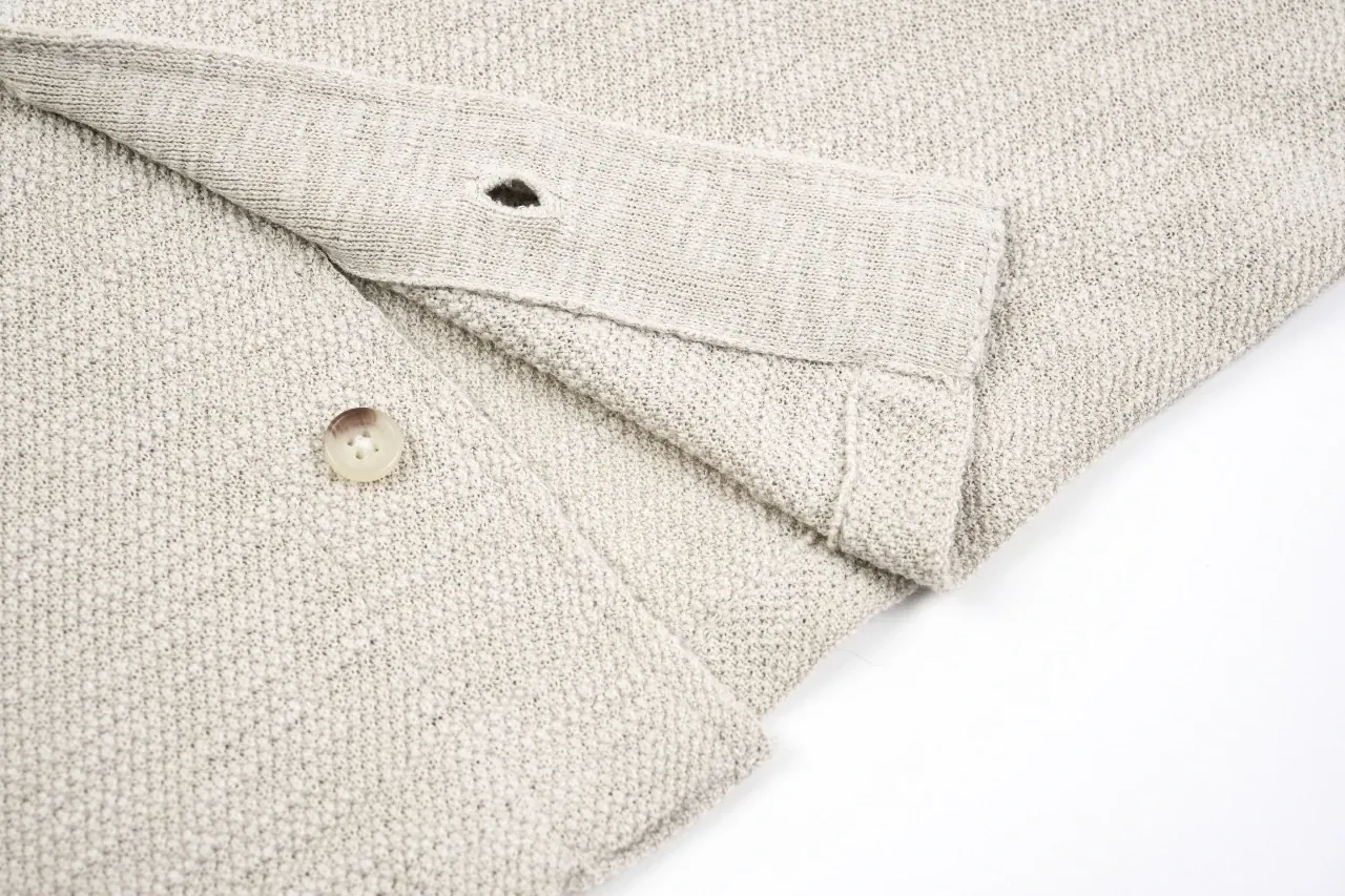 Ralph Lauren Off White Linen Single Breasted Long Sleeve Cardigan Shirt product photo from LabelPicks