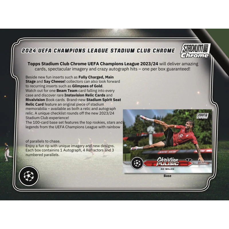 2023/24 Topps Stadium Club Chrome UEFA Soccer Hobby Box