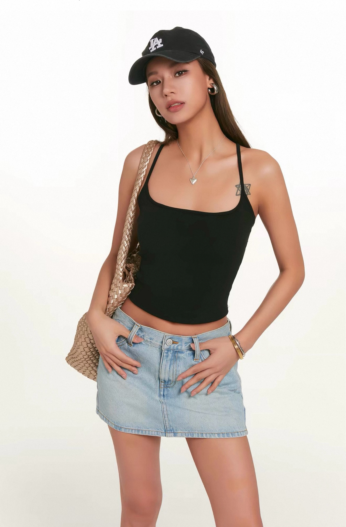 New denim mini skirt