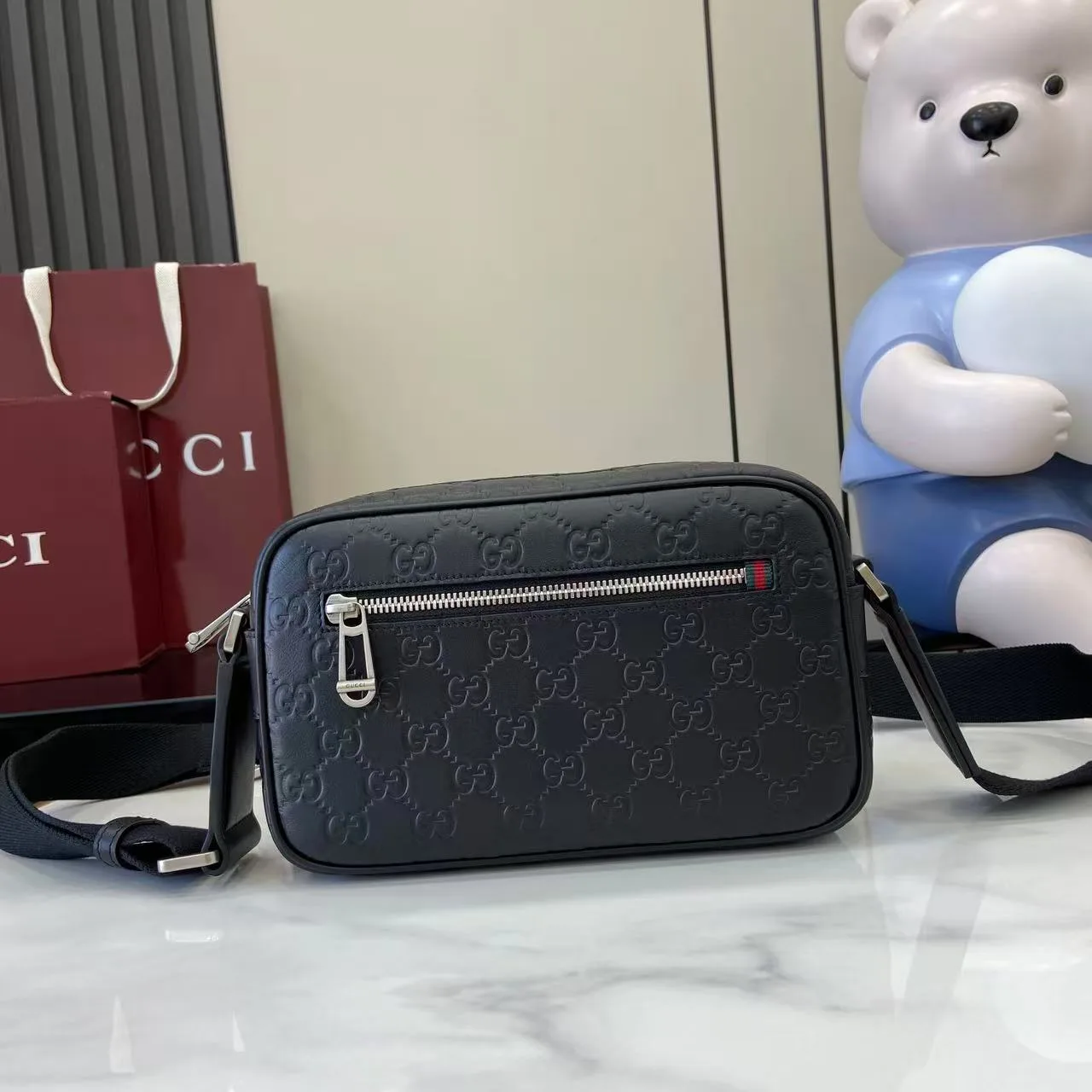 Gucci Black Smooth Leather Crossbody Bag product photo from LabelPicks