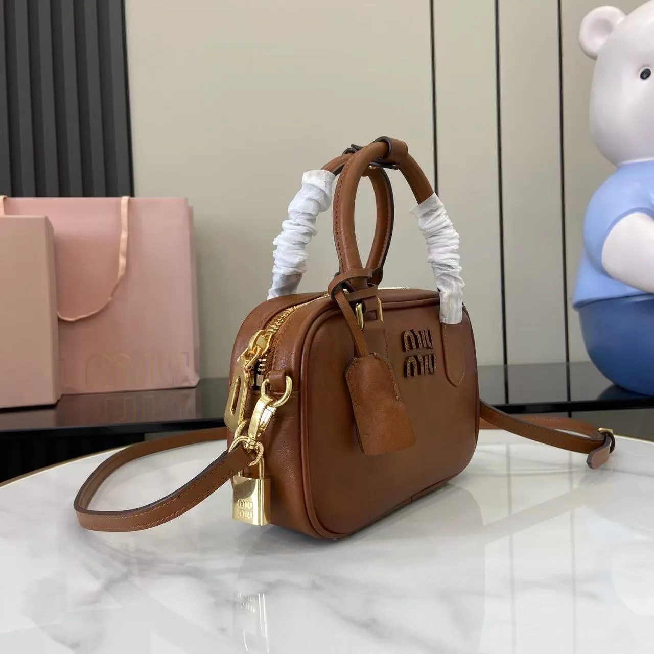 Miu Miu Brown Calfskin Top Handle Bag product photo from LabelPicks