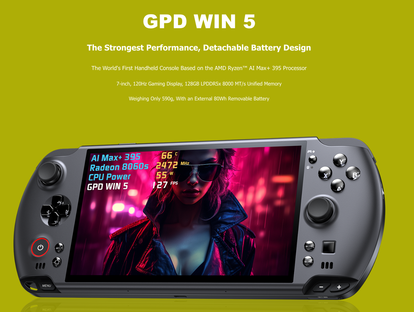 GPD Win 5 PSP Style 7'' IPS Touch screen AMD 395 64GB+2TB USB4 Oculink Gaming Mobile Console - GreshamTech