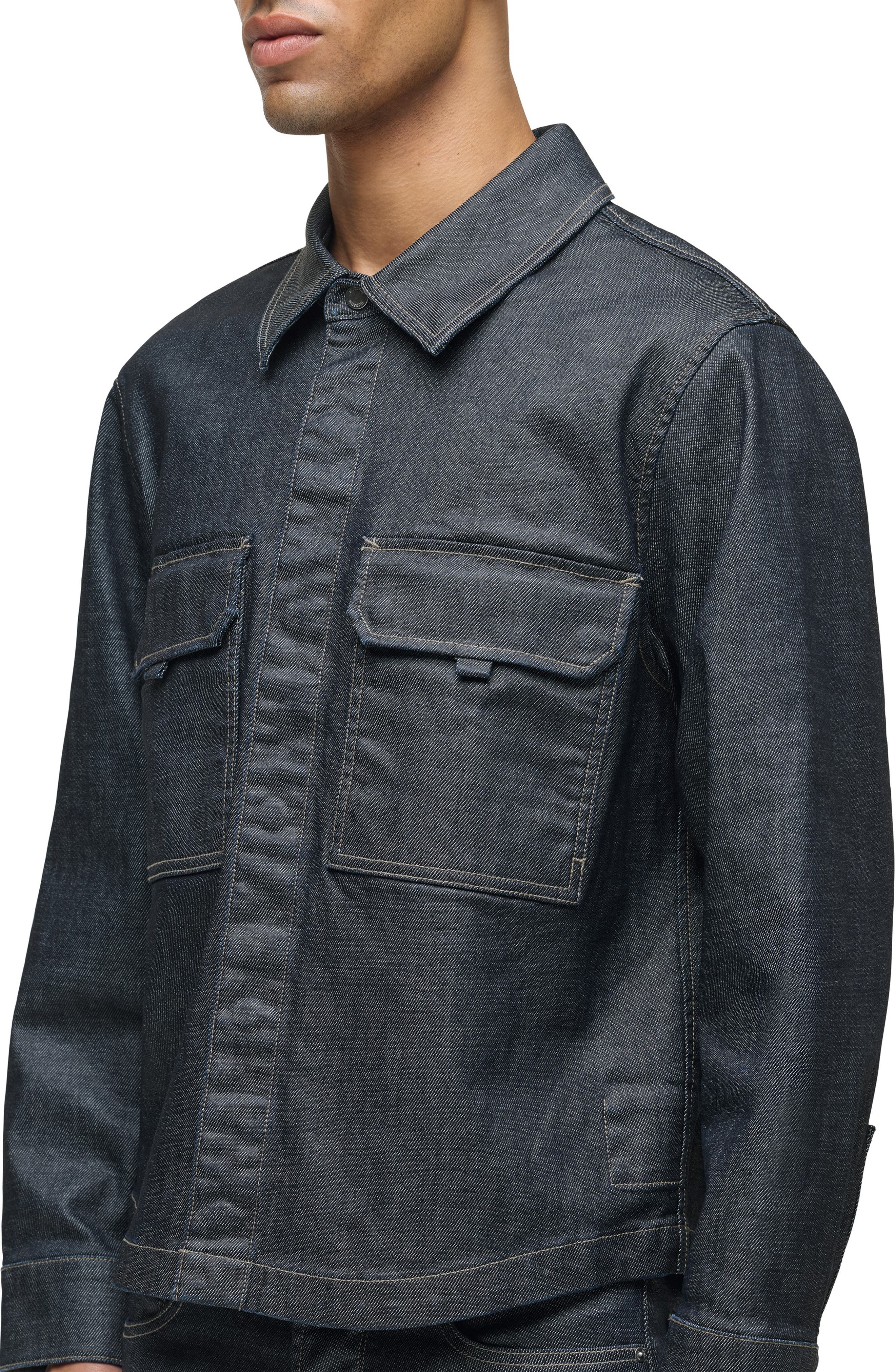 Hudson Jeans Coated Button-Up Shirt