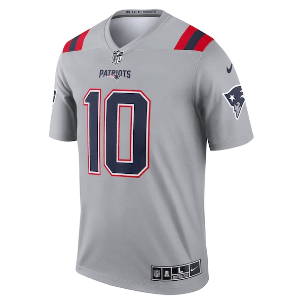 Mac Jones New England Patriots Nike Inverted Legend Jersey - Gray