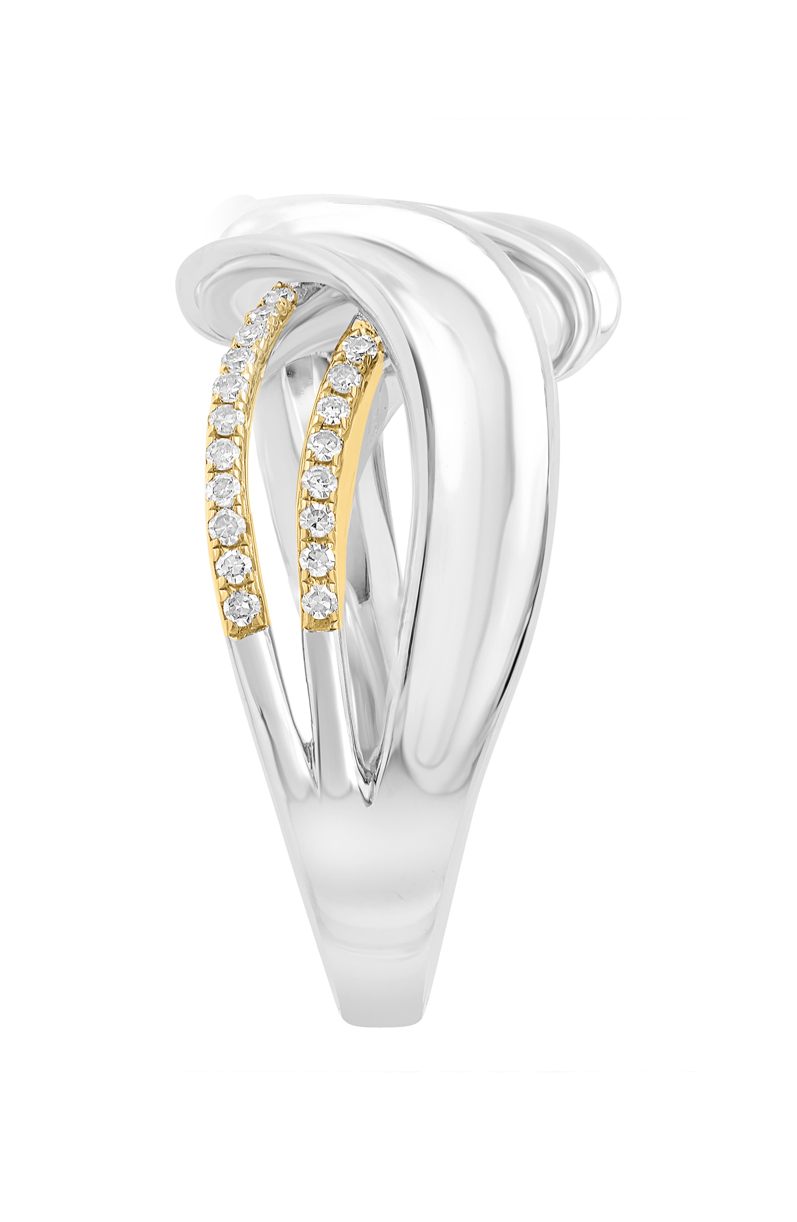 EFFY Sterling Silver & 14K Gold Diamond Ring - 0.14ct.