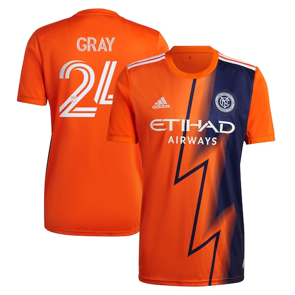 Tayvon Gray New York City FC adidas 2022 The Volt Kit Replica Player Jersey - Orange