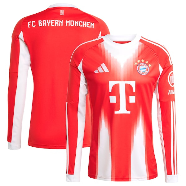Bayern Munich adidas 2025/26 Home Replica Long Sleeve Jersey - Red
