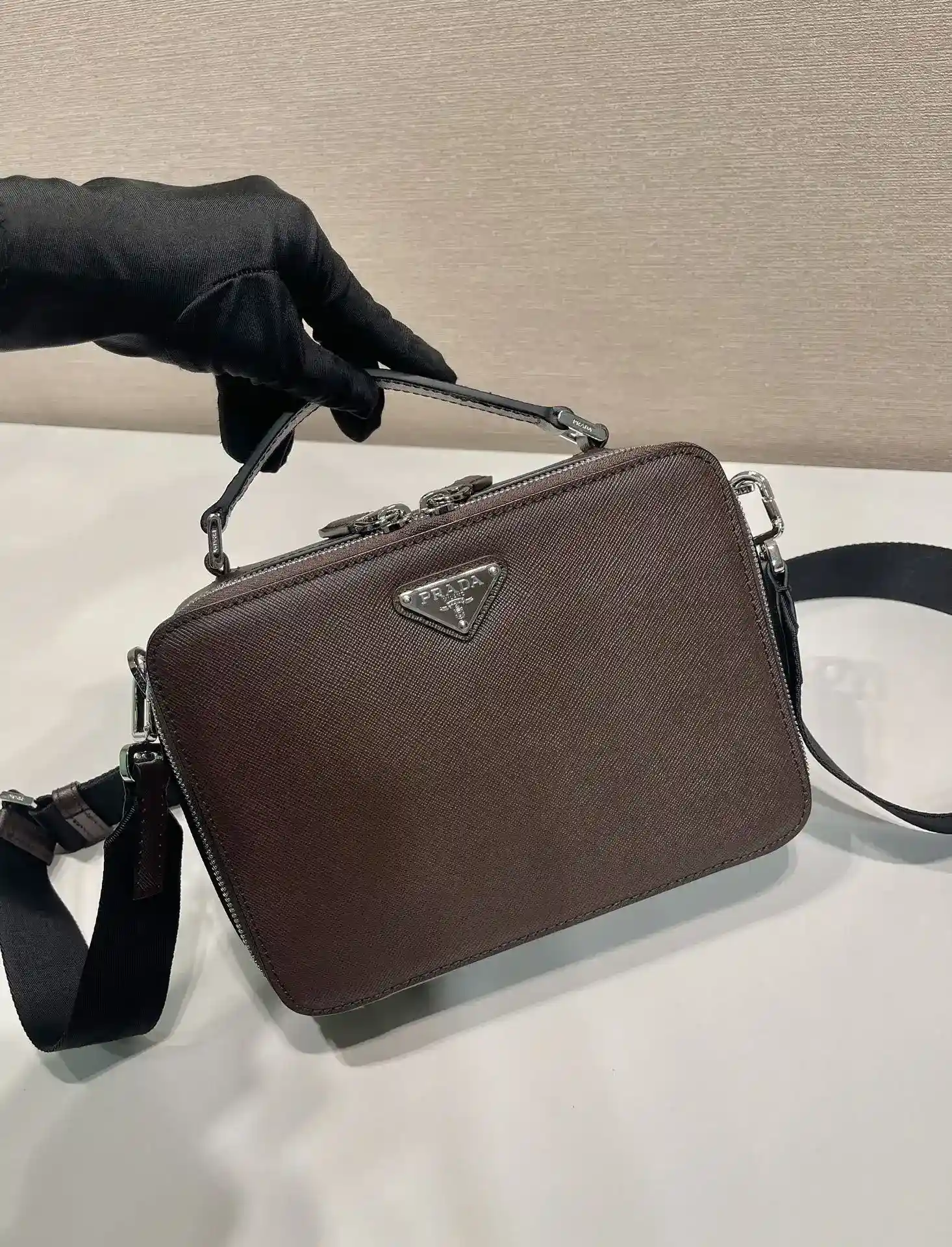 Prada Grained Leather Shoulder Bag product photo from LabelPicks