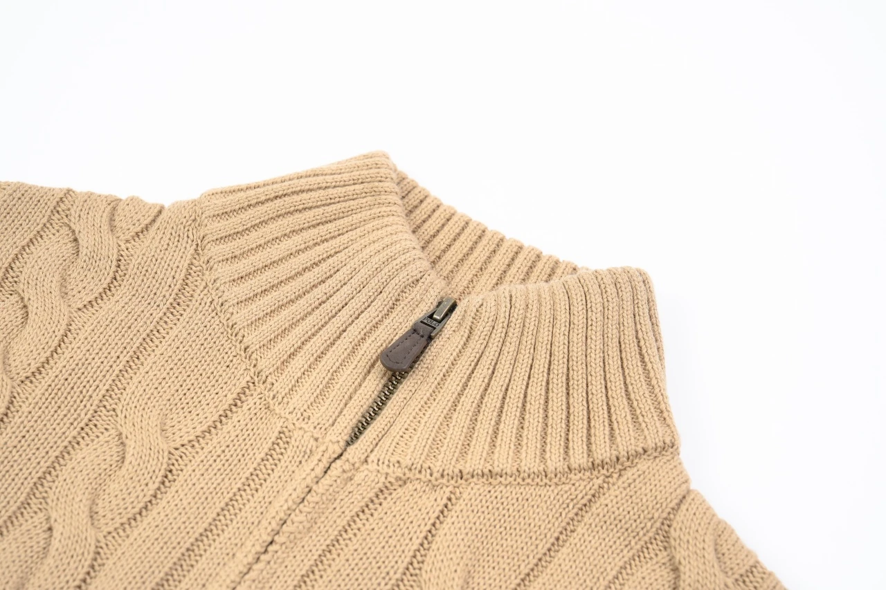 Ralph Lauren Camel Pony Embroidered Half Zip Stand Collar Sweater product photo from LabelPicks