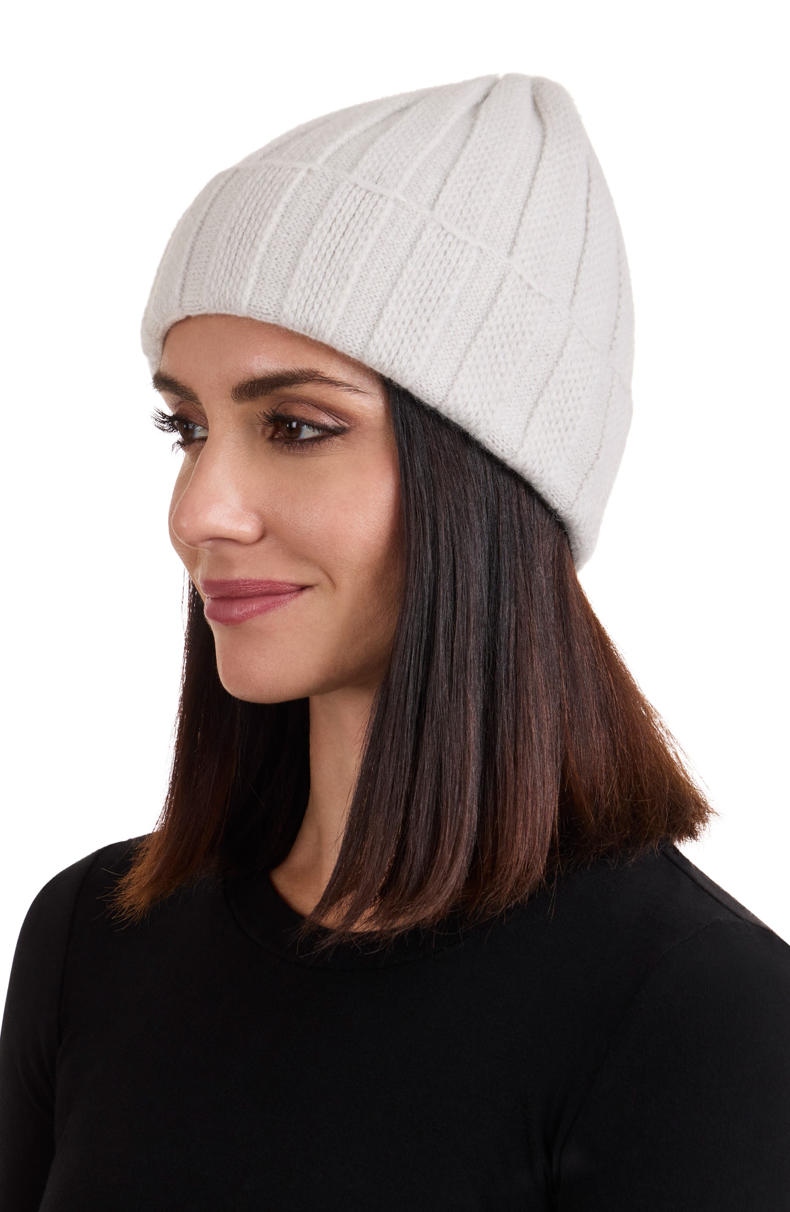 Sofia Cashmere Cable Stitch Cuffed Cashmere Beanie