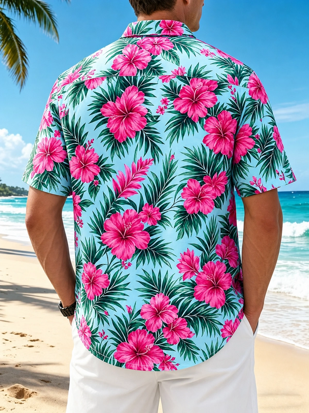 Men's printed shirts Floral and Botanical Pattern  Holiday Hawaiian Shirt