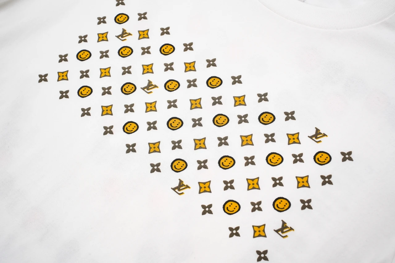 Louis Vuitton White Smiley Damier Print T-Shirt product photo from LabelPicks