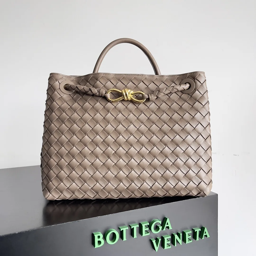 Bottega Veneta Andiamo White Intrecciato Woven Leather Top Handle Bag product photo from LabelPicks