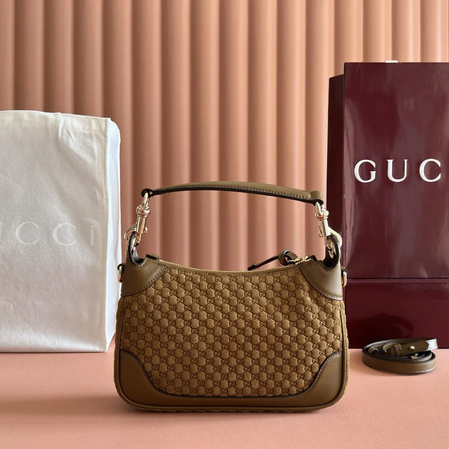 Gucci Brown Suede Leather Shoulder Bag product photo from LabelPicks