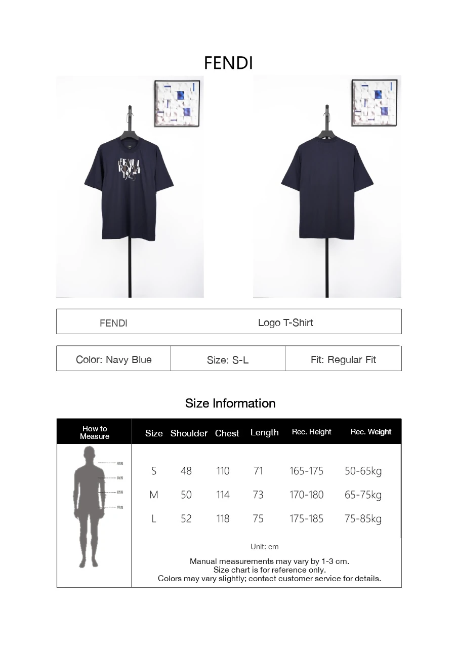 Fendi Navy Anniversary Lettering T-Shirt product photo from LabelPicks