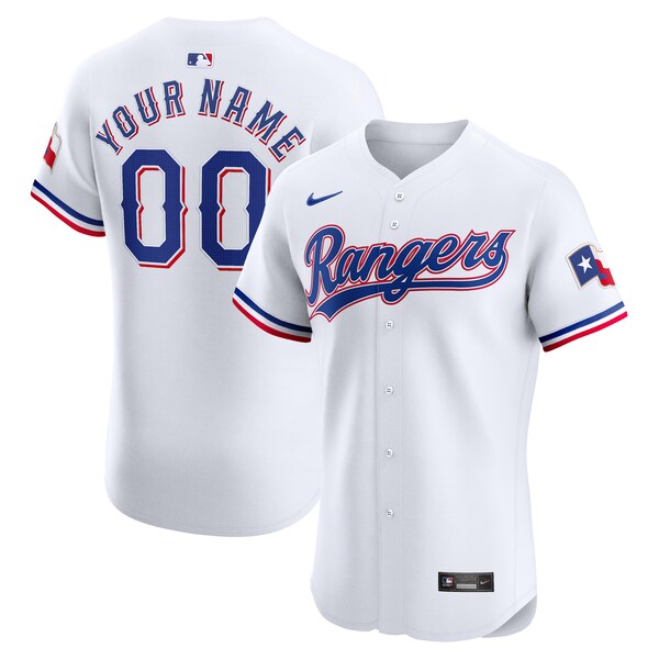 Texas Rangers Nike Home Elite Custom Jersey - White