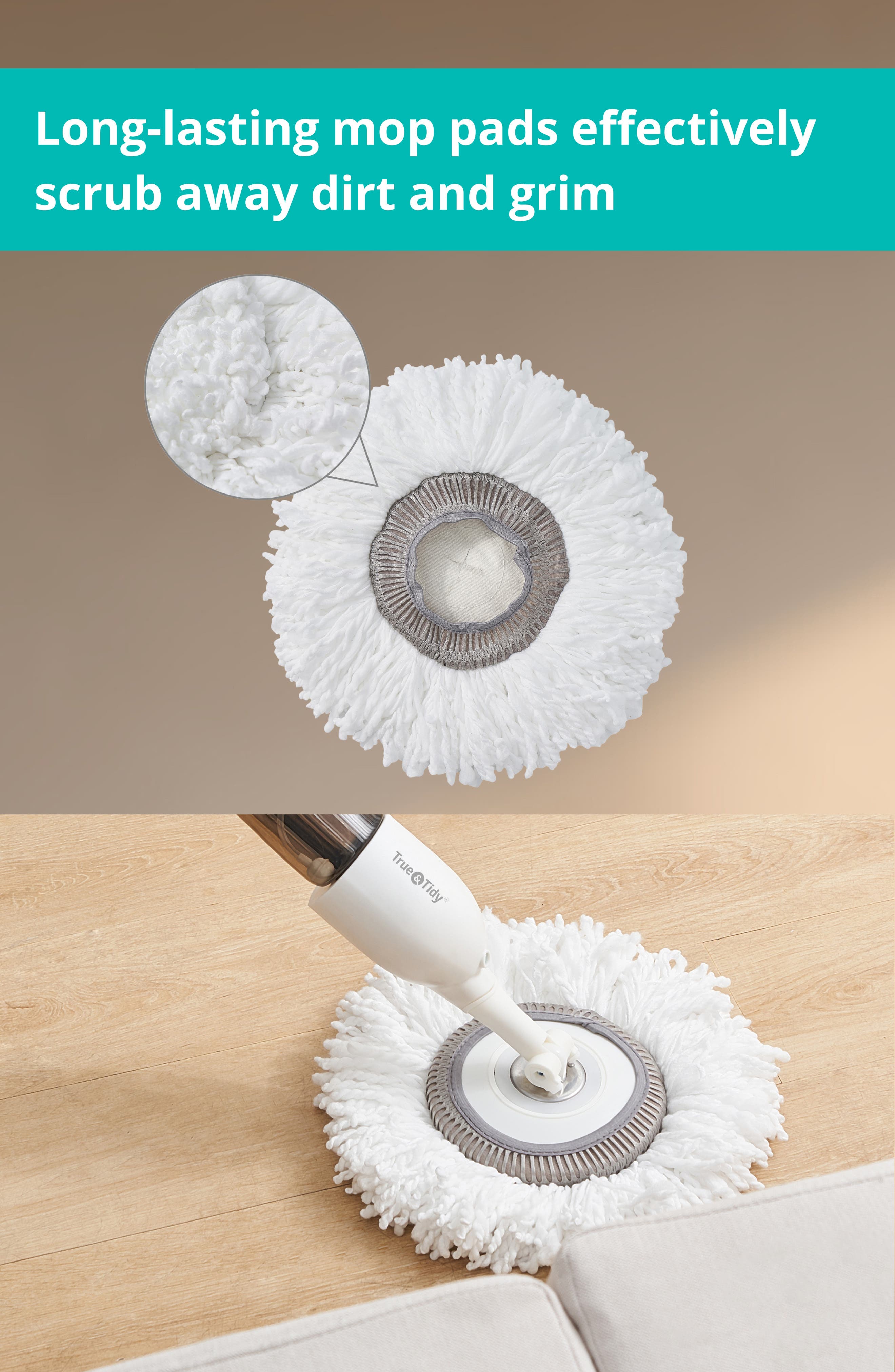 TRUE AND TIDY 4-Pack Microfiber Mop Pad