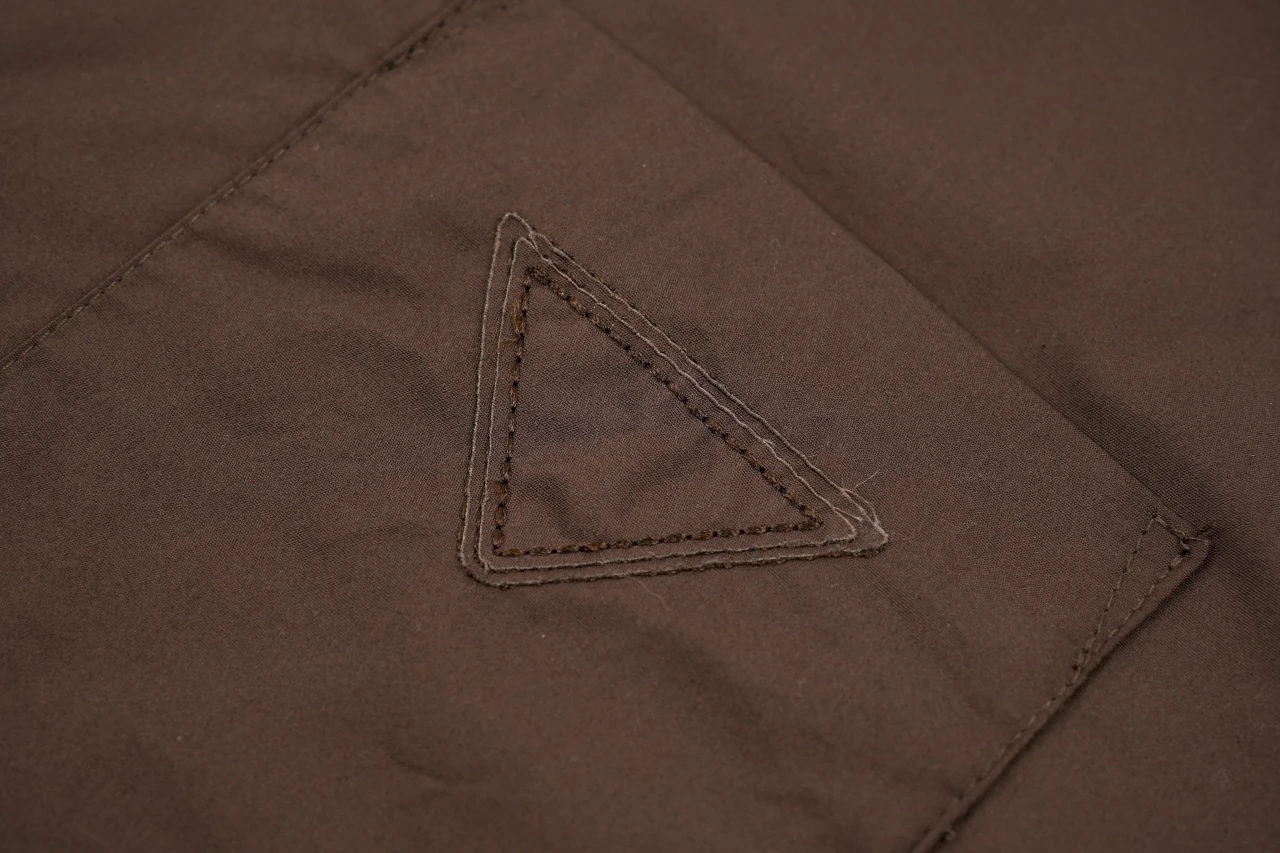 Prada Brown Pocket Triangle Logo Padded Jacket product photo from LabelPicks